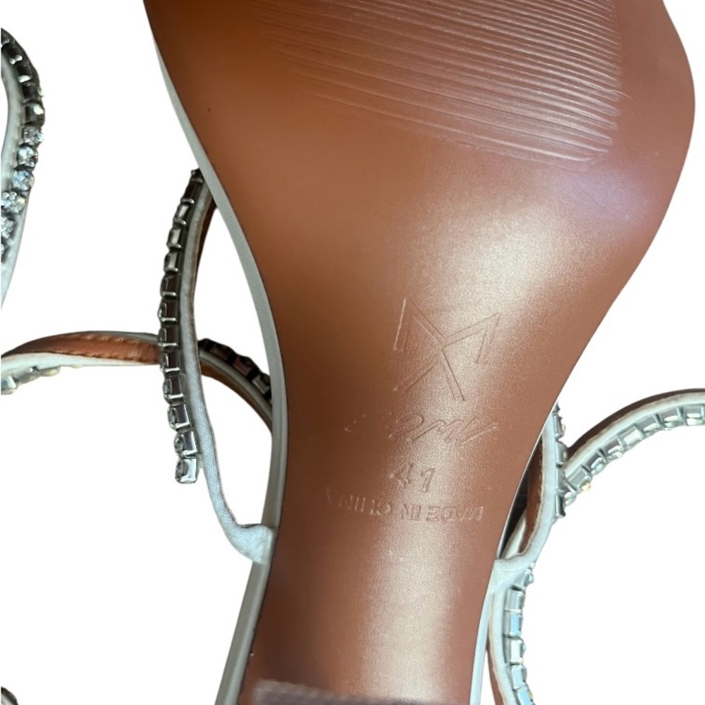 AMINA MUADDI CRYSTAL EMBELLISHED GILDA SANDALS SIZE 10, EU 41 - Picture 6 of 7